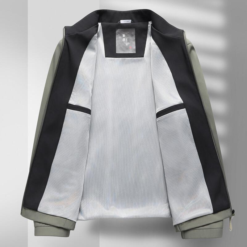 Spring New Stand-up Collar Jacket Casual Versatile Jacket Men's Middle-aged and Elderly Father's Clothing