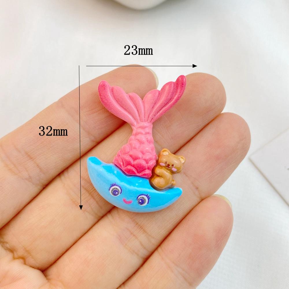 7Pcs New Cute Mini Cartoon Whale, Octopus, Turtle, Seahorse Series Flat Back Ornament Jewelry Bows Accessories