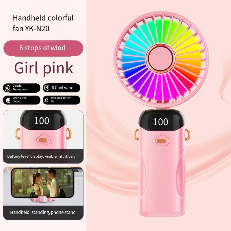 1ks špičkový mini ventilátor ruční ventilátor digitální displej stolní skládací mini přenosný kancelářský studentský malý ventilátor dárek