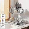 QinChen 304 Stainless Steel Kitchen Dish Rack with Utensil Holder