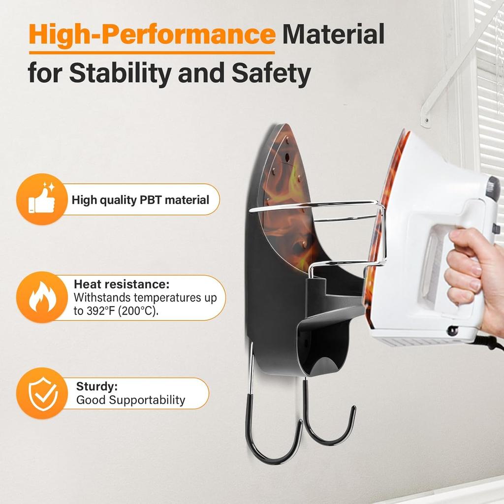 Ironing Board Hanger Wall Mount Ironing Board Holder Wall Mount for Laundry Rooms Storage Organizer, Black