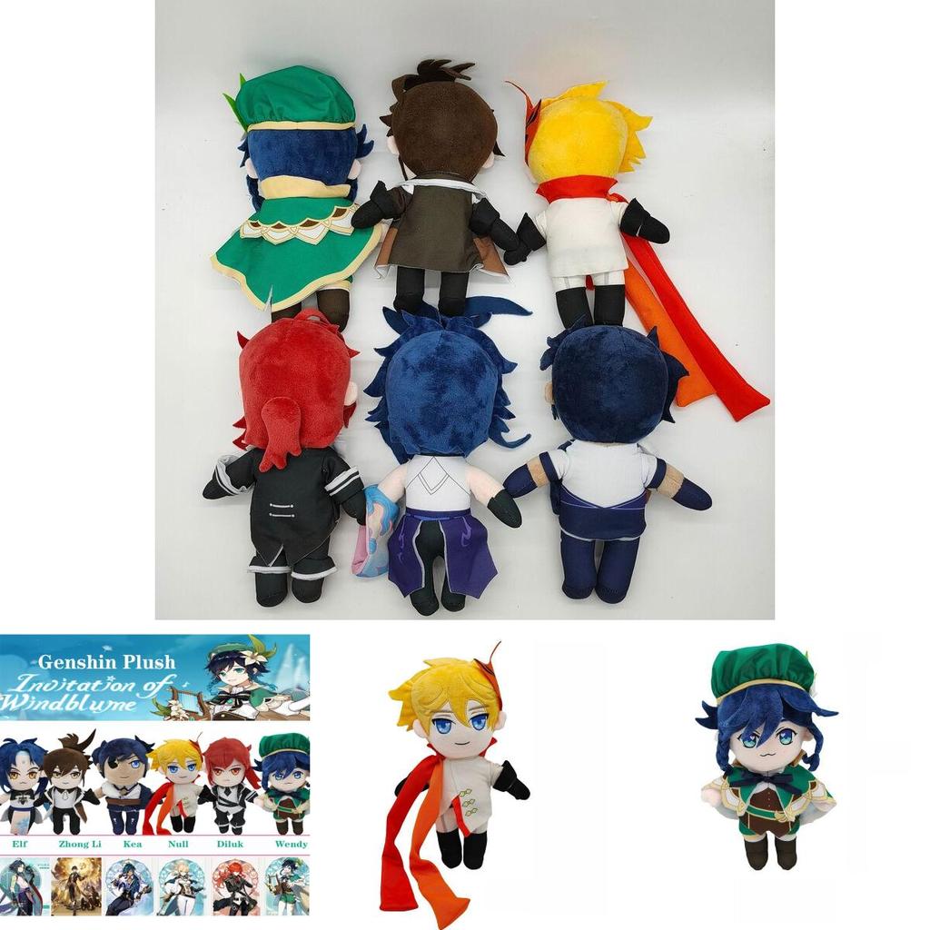 Entzückend weiche Genshin Impact Plüschtiere mit Zhongli, Xiao, Venti, Kaeya, Tartaglia und Diluc für Sammler und Fans