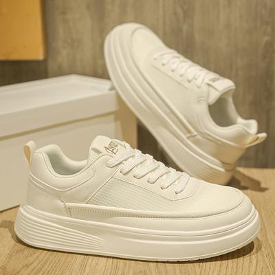 Weiße Herrenschuhe Sommer leicht atmungsaktiv lässige Board-Schuhe Herrenschuhe weiß rutschfeste dicke Sohle vielseitige Sportschuhe