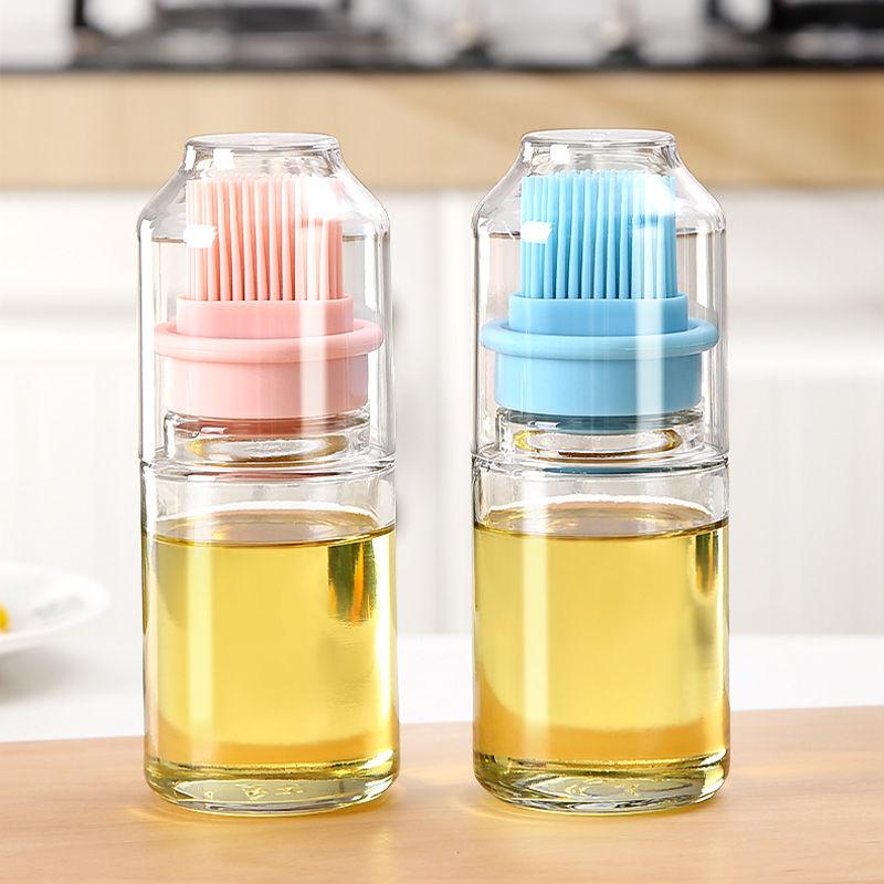 Kitchen Oil Brush Silicone Brush with Bottle PancakeHigh-temperature ResistantHairless Integrated Baking Food Brush Bakewares