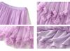 Women's Japanese Style Ruffle Mesh Midi Skirt - Fluffy Fairy Gauze with Wide Hem
