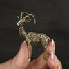 Solid Brass Goat Figurine, Antique-Style Creative Desktop Tea Pet Decor, Zodiac Sheep Craft Gift