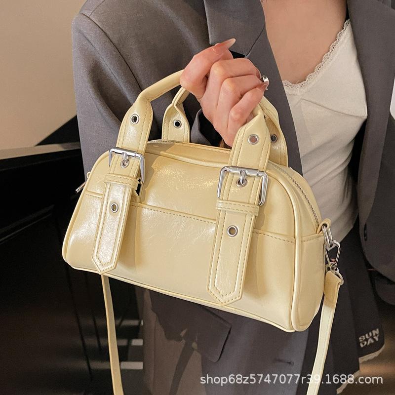 Small bag women's 2025 new high-end sense portable Boston bag leisure niche design shoulder bag fashion crossbody bag