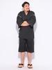 CLUB Sakazen Plus Size Shijira Weave Top and Bottom Jinbei Black X1 To B&T (B&T Club) Men's Yarn-Dyed Set, Loungewear, / (equivalent 3L-4L)