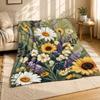 Daisy Sunflower Wildflower Coral Fleece Blanket Garden Decor