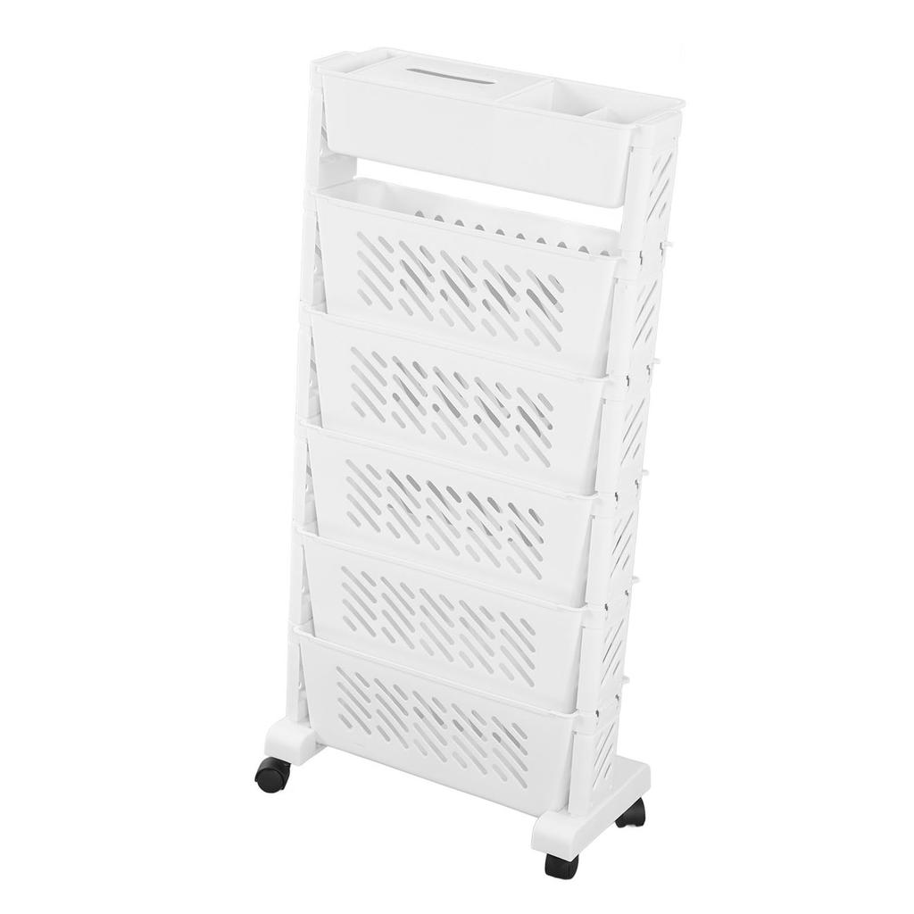 White Storage   Shelf Removable Plastic Movable Bookshelf for Home Study Room