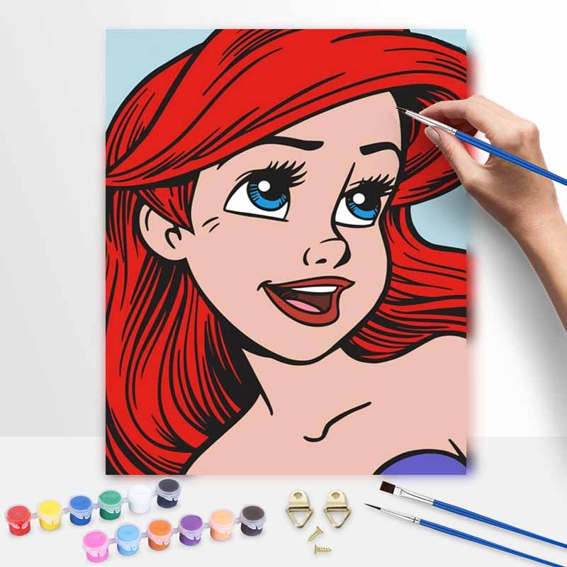 Disney Ariel oil painting art set handmade diy gift home decoration. 20x30cm