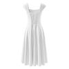 2025 Autumn/Winter Women's Retro Square Neck Dress with Hollow Back and Tie-up Detail