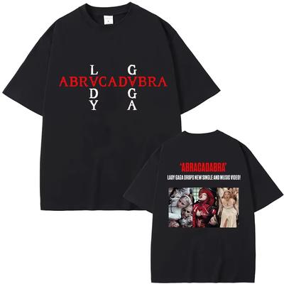 Lady Gaga Abracadabra Fans Tour 2025 Koszulka Merch Kobiety Mężczyźni Okrągły Dekolt Casualowe T-Shirty Unisex Czysta Bawełna Letnia Odzież Krótki Rękaw