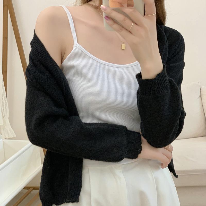2025 Casual Korean Style Cardigan Women Sweater Long Sleeve Knitted Thin Elegant Jackets Autumn Solid Color Top Knitwear Coats Clothing
