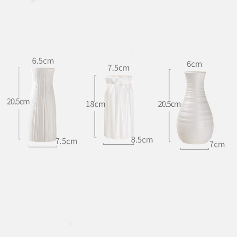 Scandinavian Plastic Vase Living Room Bedroom Decorative Vase Simple Home Fresh Flower Arrangement Vase 1pc