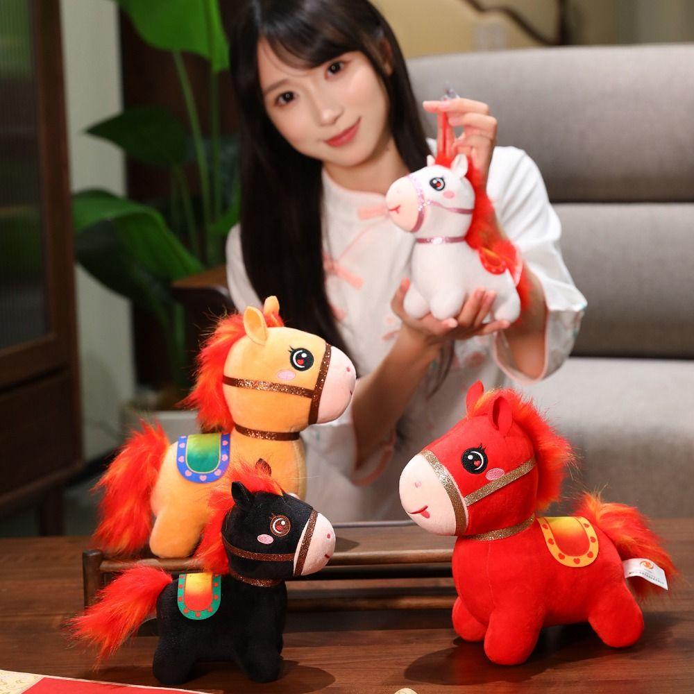 Fluffy Horse Stuffed Animal Horse Cartoon Horse Plush Doll Unique Plush Toy Doll  Horse Ornament