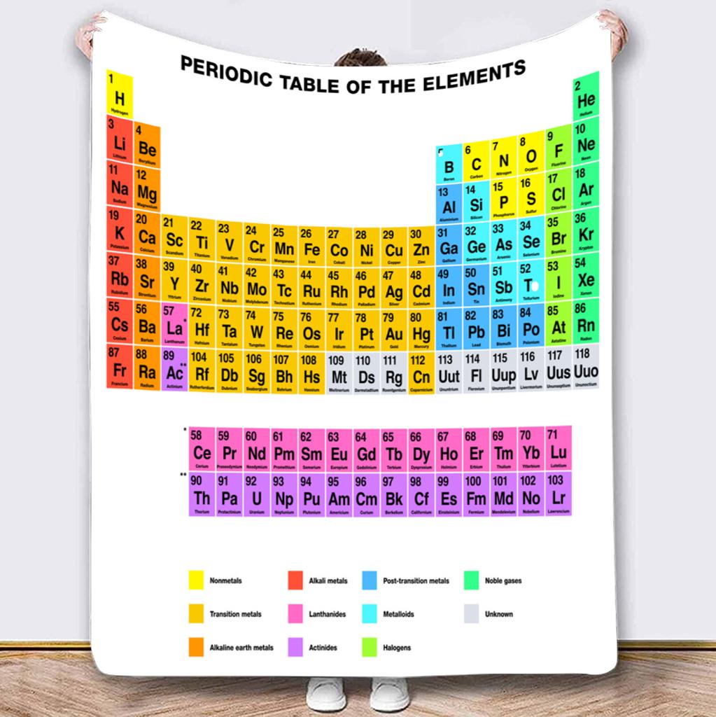 Periodic Table Fleece Blanket King Size Fluffy Soft Blankets Throws Bed Throw Home Interior Microfiber Bedding Knitted Plaid