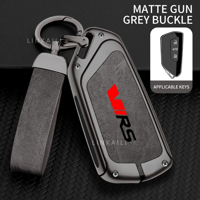 AAAJH1 Suitable for Skoda VIRS Scala Roomster Citigo Kodiaq Fabia Rapid Superb Zinc Alloy High-end Leather Car Key Chain Accessories