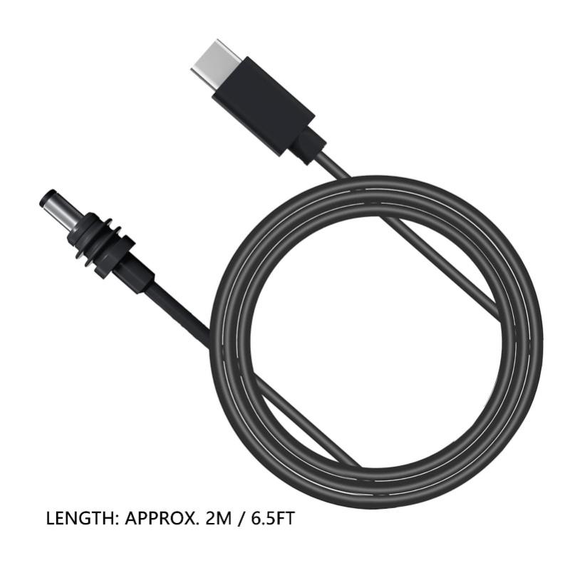Rectangular Satellite DC Power Cable Replacement USB C To DC 100W 2m/6.5ft For 65W PD Power Supply