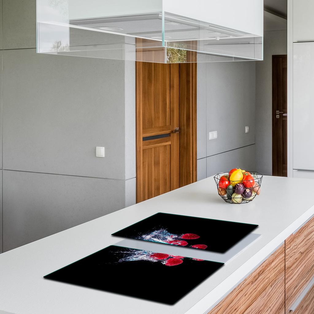 2x GLASS PROTECTIVE PLATE FOR STOVE 40x52 FRUIT