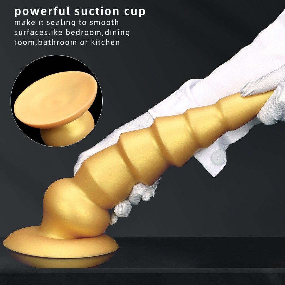 Silicone Soft Oversized Anal Plug with Suction Cup Anal Plug Sex Toys Fisting Anal Dilator Strap on Penis Realistic Dick BDSM