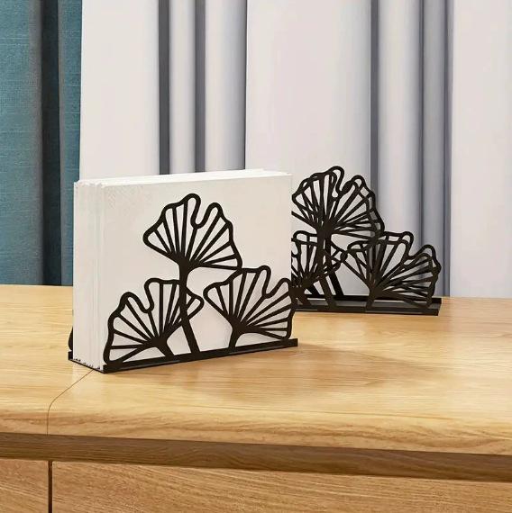 Ginkgo Leaf Metal Napkin Holder: New Chinese Style Towel Rack for B&B or Hotel Display