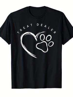 Hondenliefhebber Traktatieverkoper Pootafdruk Grafisch T-shirt Retro Huisdierbezitter Humor Tee