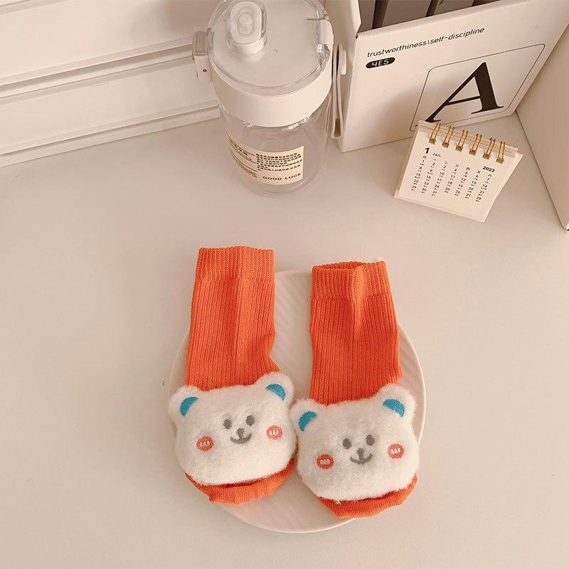 

Детские носки, новые носки до середины икры для маленьких мальчиков и девочек, милый мультяшный медведь, кролик, 3D кукла, детские носки, весенне-осенние детские носки до икры S