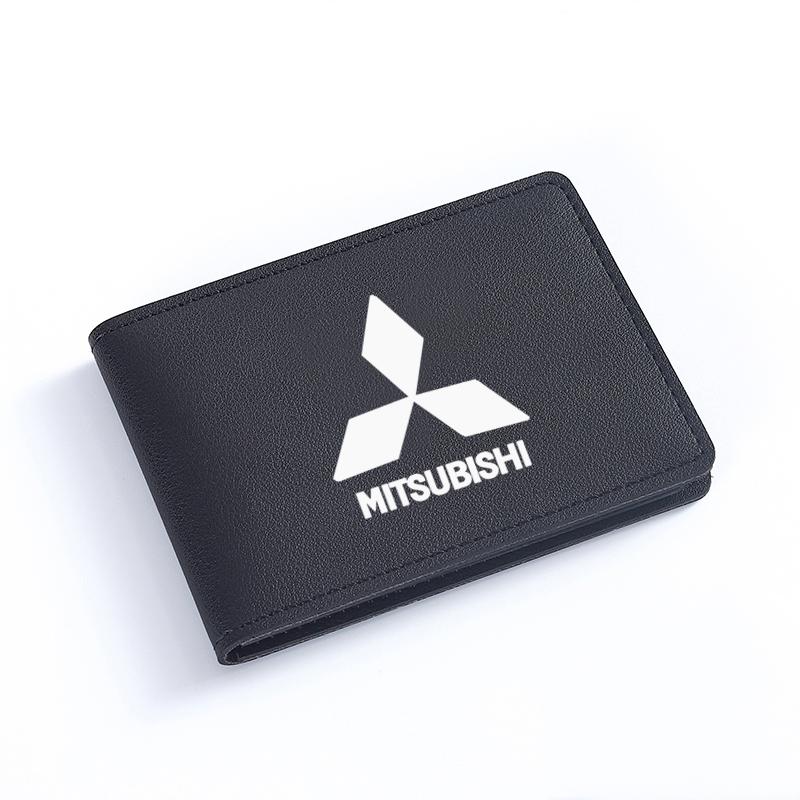 PU Leather Credit Card Case Car Driving Documents Protective Case For Mitsubishi Asx Lancer Outlander Pajero Ralliart