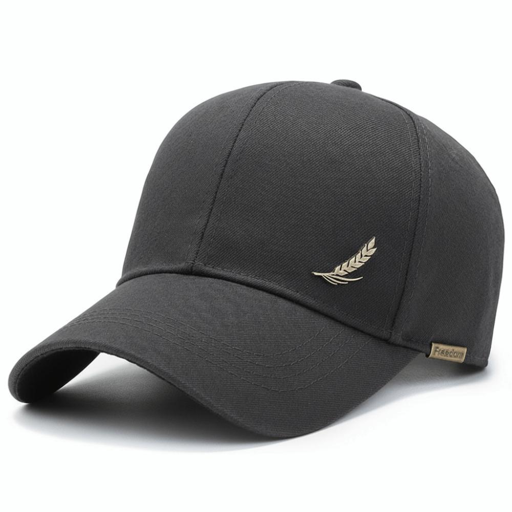 

Wheat Ear Copper Label Baseball Cap Cotton Visor Peaked Cap Sun Protection Adjustable Casquette Outdoor Sports Fishing Camping серый