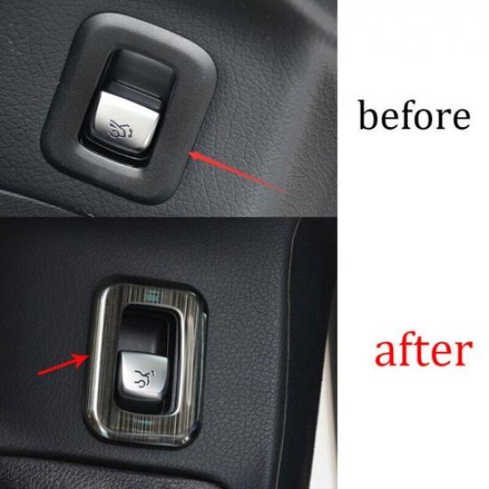 For Mercedes-Benz GLC 2016- Steel Black Tailgate Rear Door Button Cover Trim