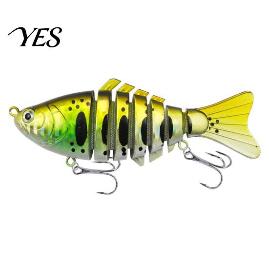 7-Section Swimbait 9.5CM/13.7G Multi-Jointed Fishing Lure with Hooks, Slow Sinking Swimbait, Hard Artificial Bait Bionic for Freshwater Saltwater