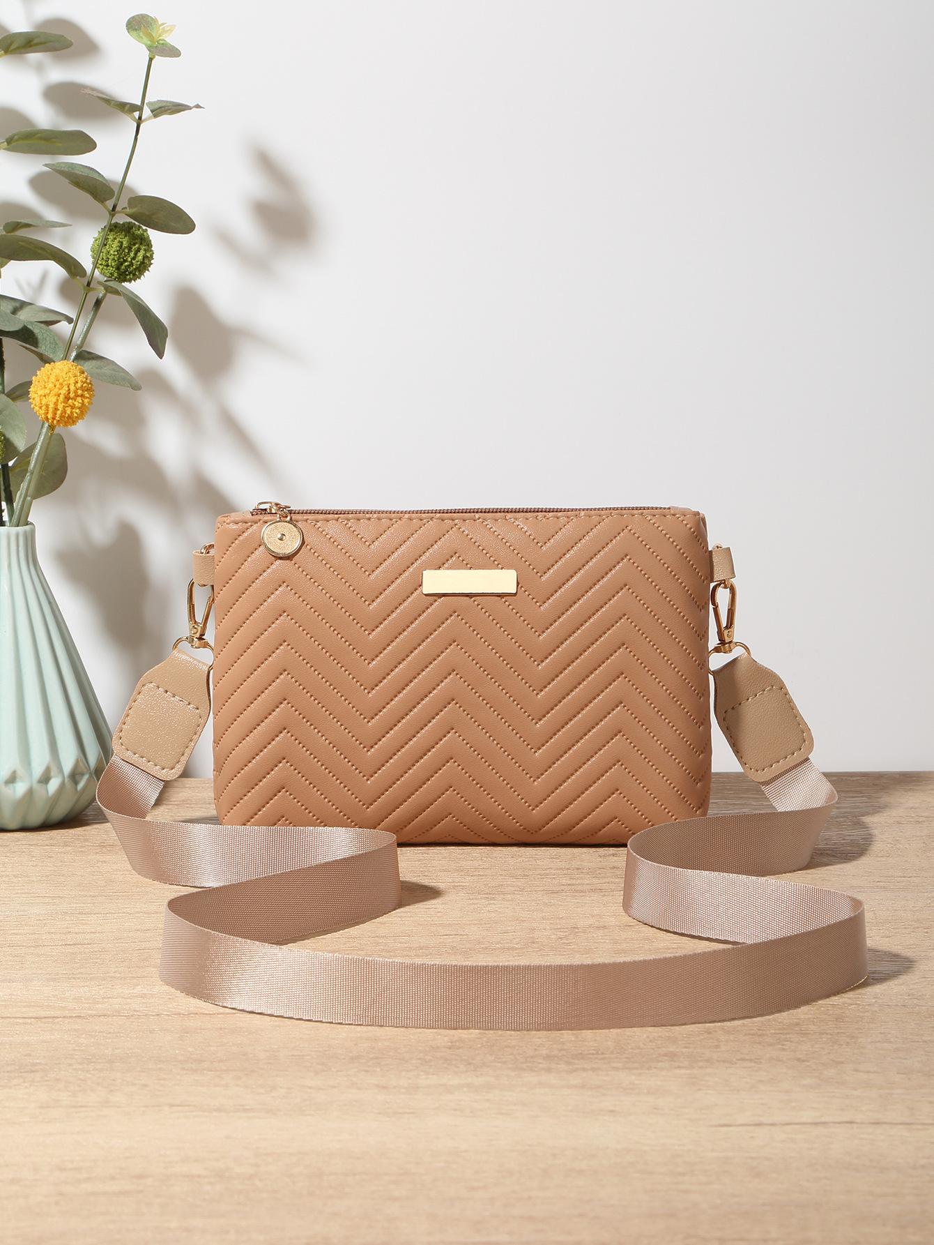 Ladies Bag, Crossbody Phone Bag, New Casual V-shaped Sequin Embossed Single Shoulder Small Square Bag