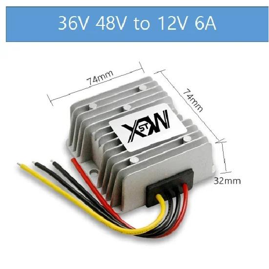 XWST DC DC 36v 48v to 12v Converter 6A 10A 15A 20A 25A Buck Step Down Car Power Converter 36 48 Volt to 12 Volt Buck Regulator 36V 48V
