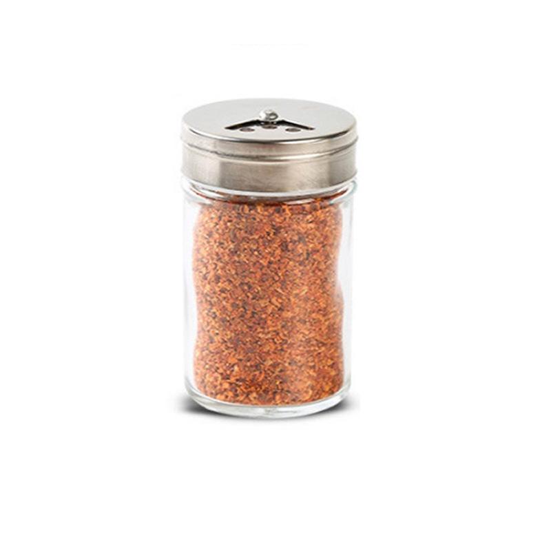 Glass Seasoning Bottle Seasoning Bottle Seasoning Pot Stainless Steel Rotating Lid Kitchen Utensils Pepper Shaker Barbecue Set