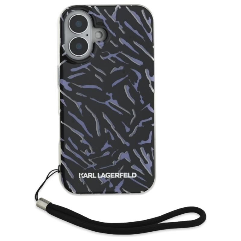 Karl Lagerfeld Zebra With Cord - Etui Iphone 16 (Fioletowy)