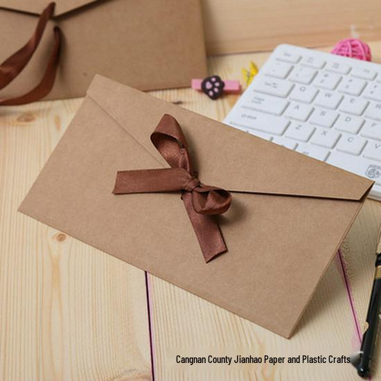Retro Kraft Paper Envelope - Western Style Invitation with Bow Logo