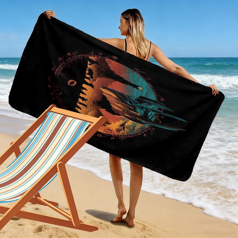 Middle-earth's Epic Saga beach towel Portable for travel Beach towel for vacation photos seaside Absorbent bath towel Outdoor pool towel Fashion