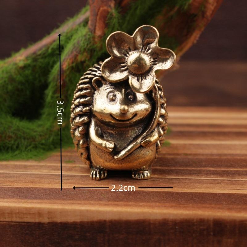 

Маленькие медные ежики, украшения из цельной латуни, антикварная скульптура животного, ремесла, украшение для стола, чайного столика, домашний декор для гостиной