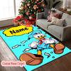 1pc Donald Duck Daisy Duck Rug, Custom Name Machine Washable Area Carpet for Home Office Outdoor Camping Use