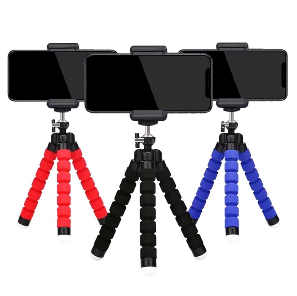 Mini Flexible Sponge Octopus Mobile Phone Holder Desktop Selfie Stick Tripod Stand for Smartphone Party Gifts Party Gifts чёрный