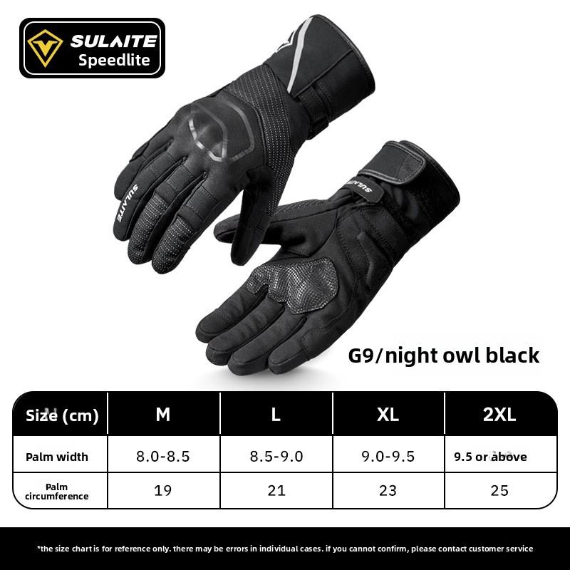 SULAITE G9 Winter Motorcycle Gloves TPR Protection Waterproof Thermal Touchscreen Gloves with Reflective Strips