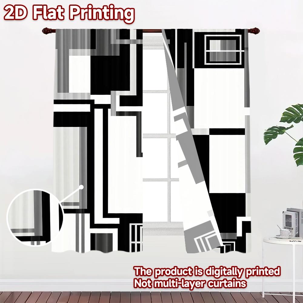 2D flat Photography Backdrop Popular Party Backdrop Black and White Geometric Shapes 100% Polyester Festive Wall Decor Use