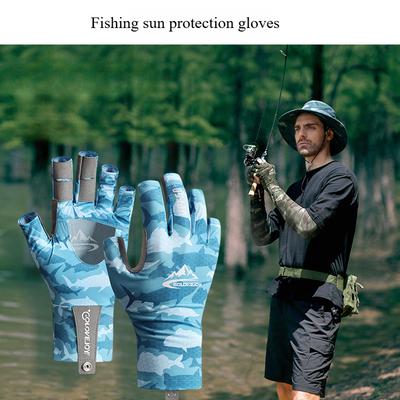 Wasserdichte Sommer-Angelhandschuhe, Anti-Rutsch, Atmungsaktive Eis-Seiden-Angelhandschuhe für Damen und Herren, Fahrrad-, Ski-, Angelhandschuhe
