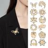 Brooch Retro Style Round Floral Design Lapel Pin with Faux Opal Inlaid Sweaters Collars Hats Bags Coats Scarves Badge Outfit Accessory