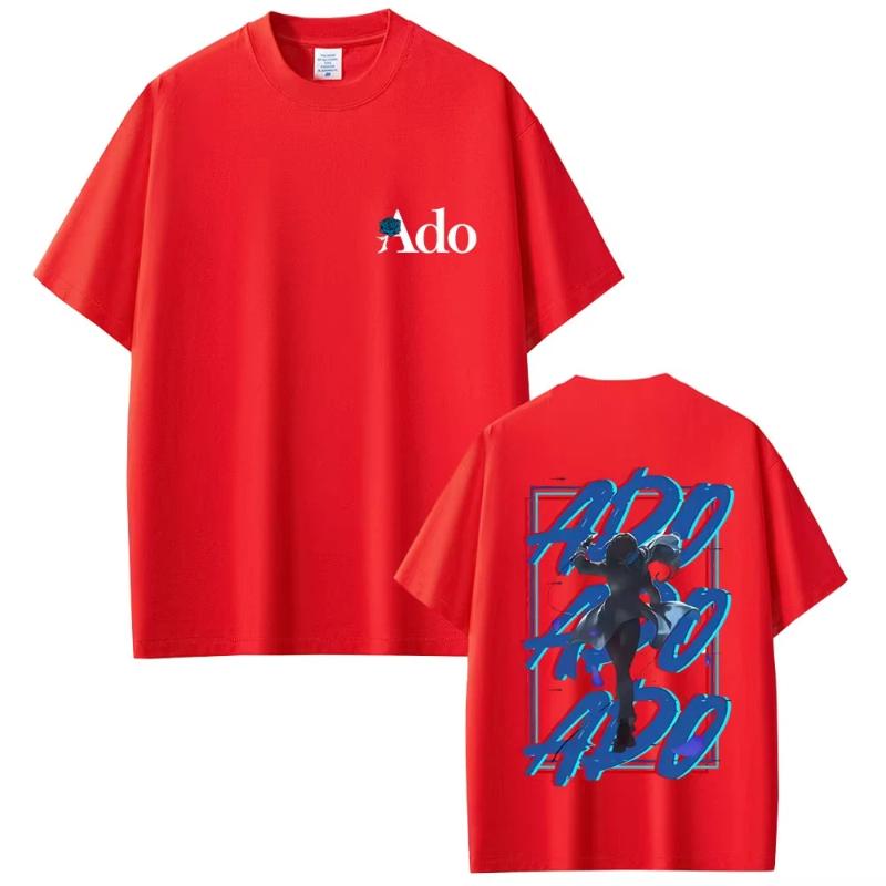 

Spring Summer Fashion T-shirt Men Women Pure Cotton Print TShirt Y2k Japanese Style Short Sleeve Top Streetwear Unisex 4XL червоний