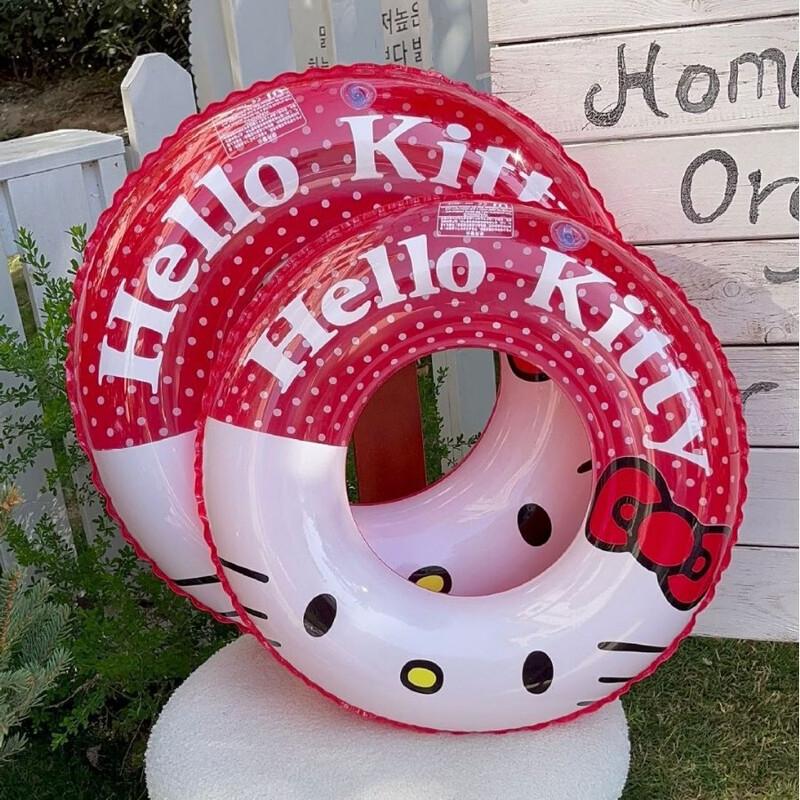 Hello Kitty Cartoon Transparent Inflatable Swimming Ring