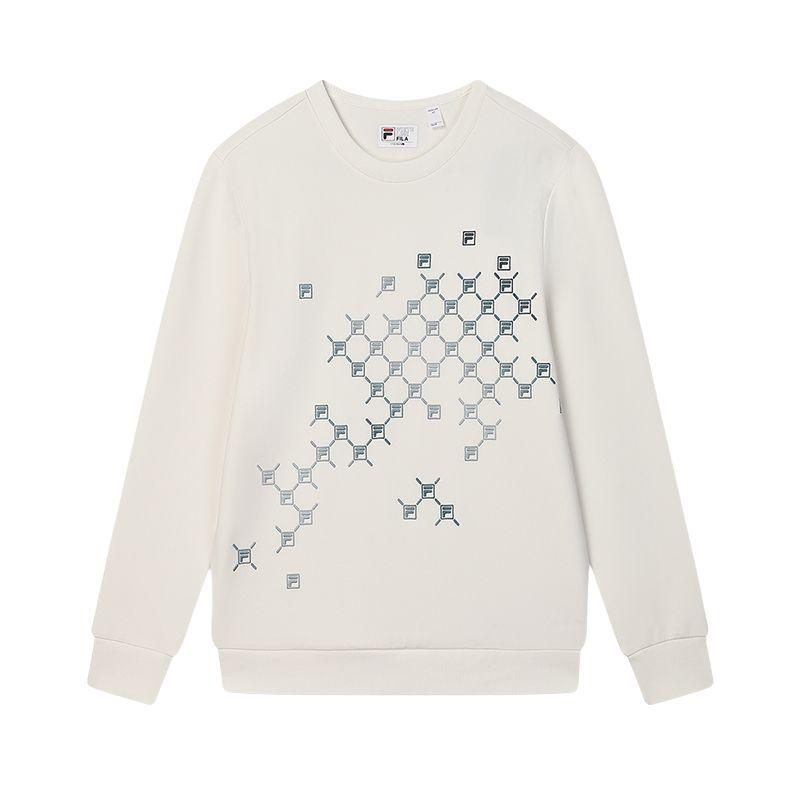 

New FILA Sweatshirt Men s Heron White F11M518201F-WT 180/100A/XL