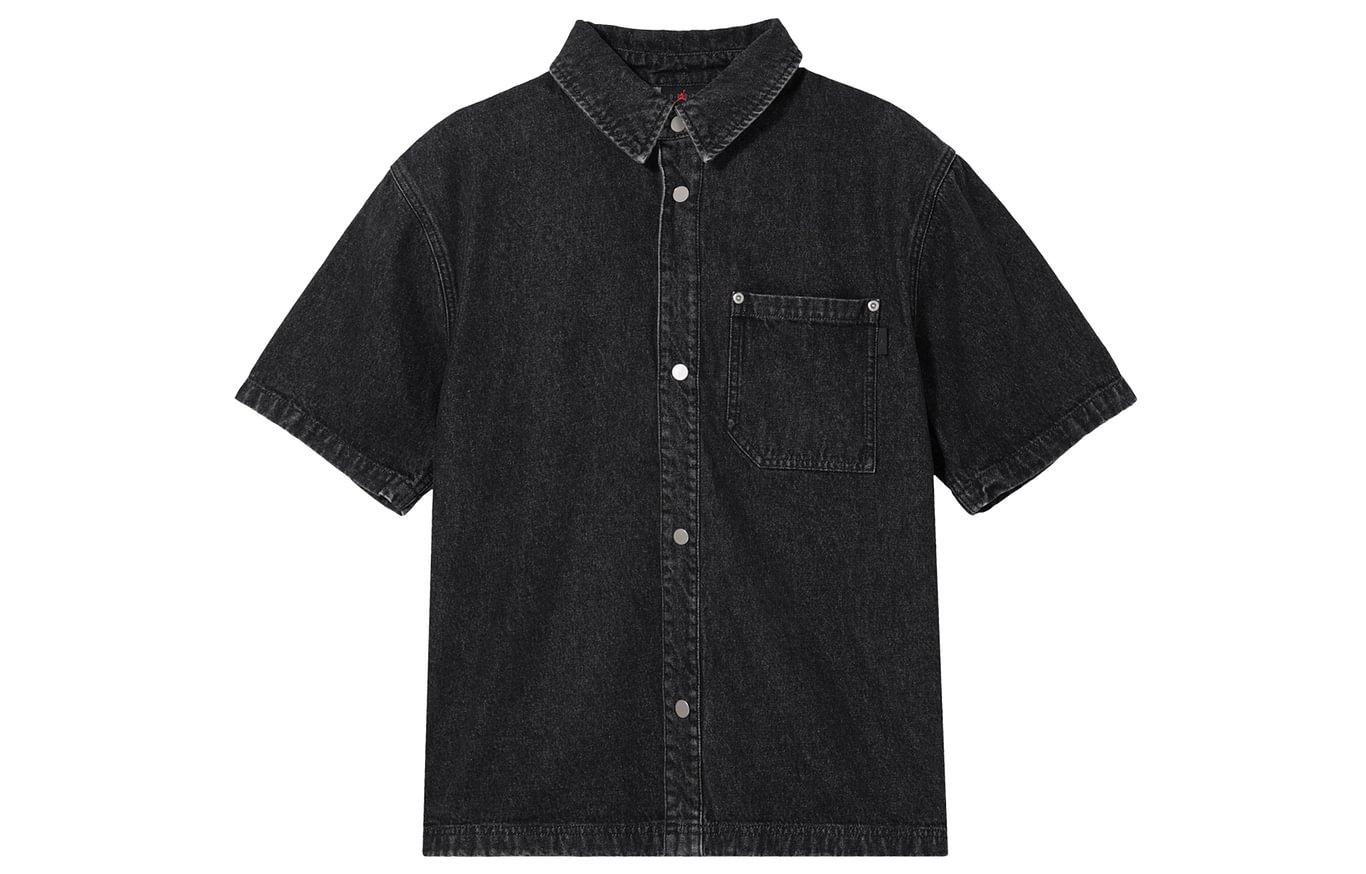 

Jordan Men‘s Logo Collared Button-Up Denim Jacket Black FZ2132-010 XL