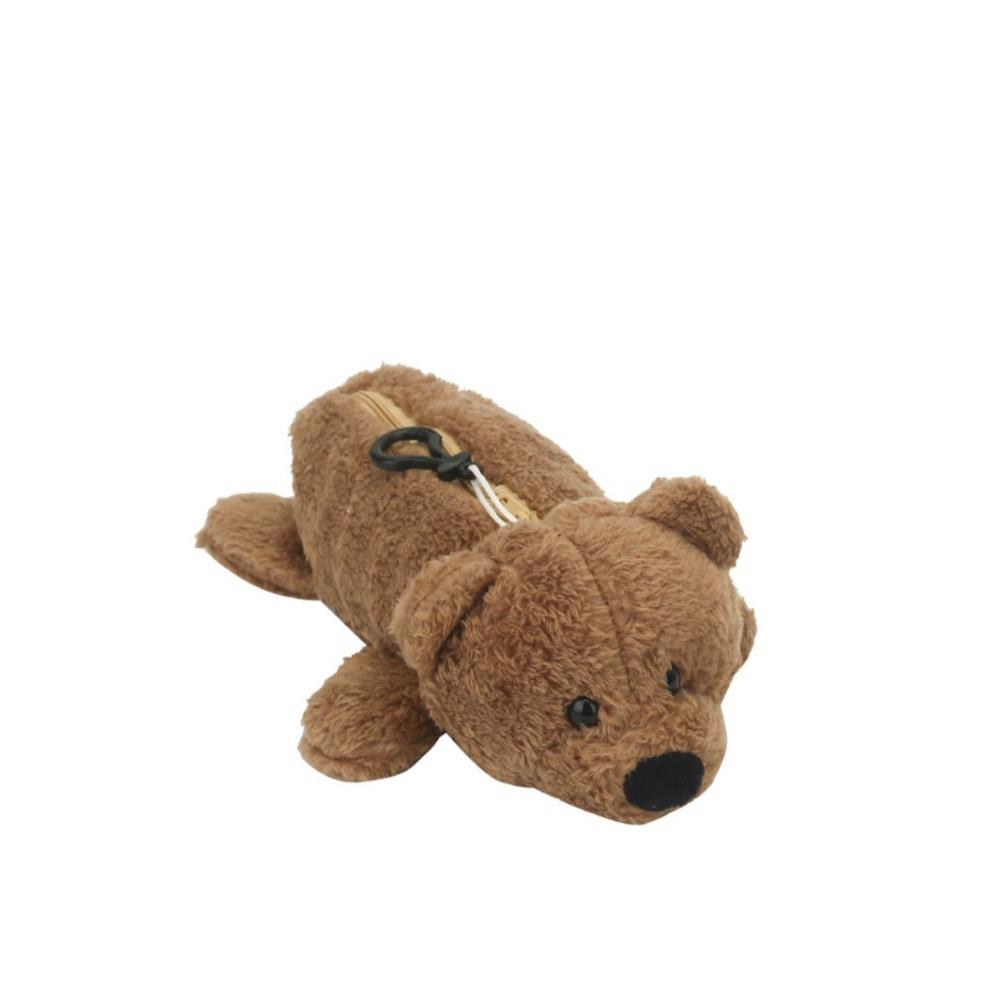 

Молния Мультяшный Медведь Кукла Пенал Большой Вместимости Креативная Плюшевая Сумка для Карандашей Школа коричневый